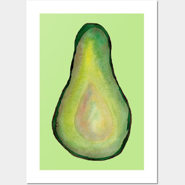 Green fresh vegetarian avocado Wall Art by deadblackpony